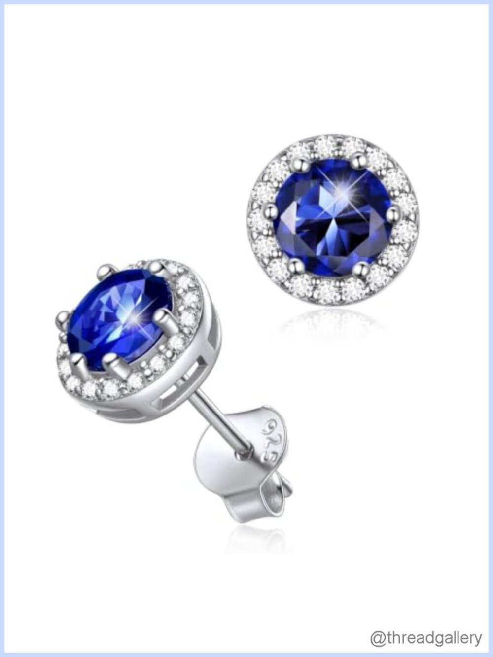 Sterling Silver Birthstone Stud Earrings Women Hypoallergenic